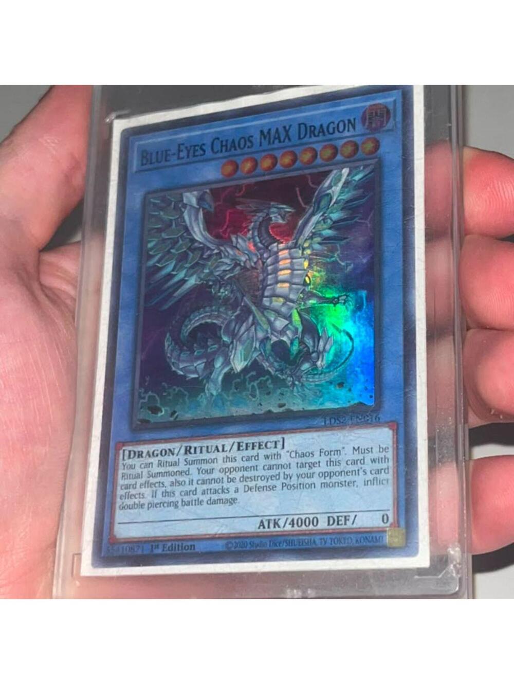 ENCASED Blue-Eyes Chaos MAX Dragon LDS2-EN036 - 1st Ed Ultra Rare Holo